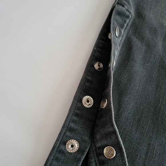 DTLA Dark Gray Y2K Silver Stud Button Skinny Jeans - Picture 8 of 14